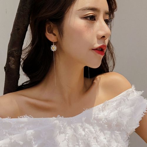 Boucles d'oreilles pendantes Femme en Zircone synthetique strass - Ref 3098641