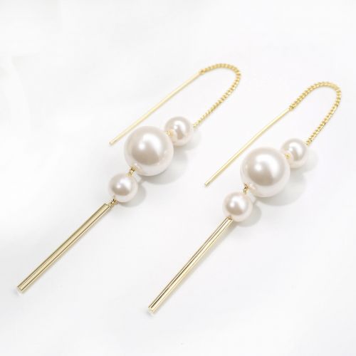 Boucles d'oreilles pendantes Femme MMJMM en Alliage argent plaque or - Ref 3098648