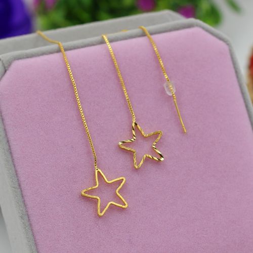 Boucles d'oreilles pendantes Femme en Alliage argent plaque or - Ref 3098671