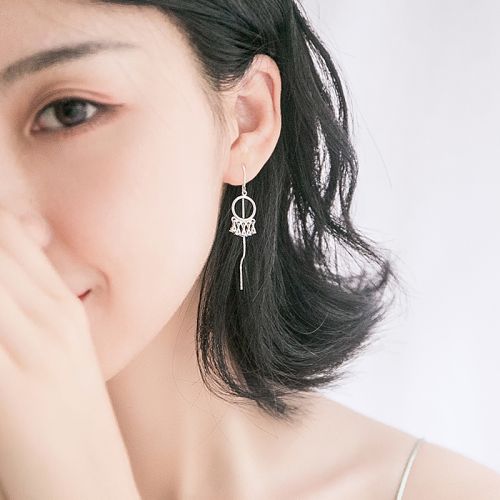 Boucles d'oreilles pendantes Femme Argentée - Ref 3098681
