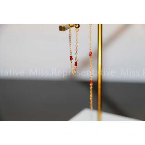 Boucles d'oreilles pendantes en Alliage argent plaque or - Ref 3098740