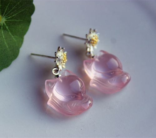 Boucles d'oreilles pendantes Femme en Cristal naturel pierre semi-precieuse - Ref 3098744