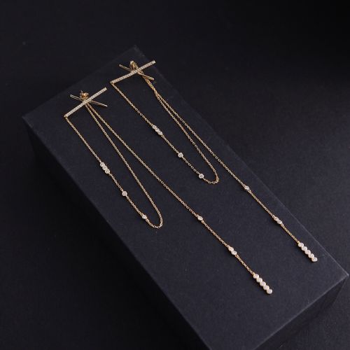 Boucles d'oreilles pendantes en Alliage argent plaque or - Ref 3098749