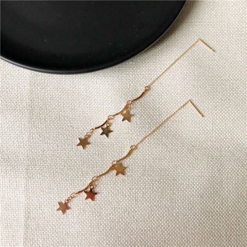 Boucles d'oreilles pendantes Femme en Alliage argent plaque or - Ref 3098786