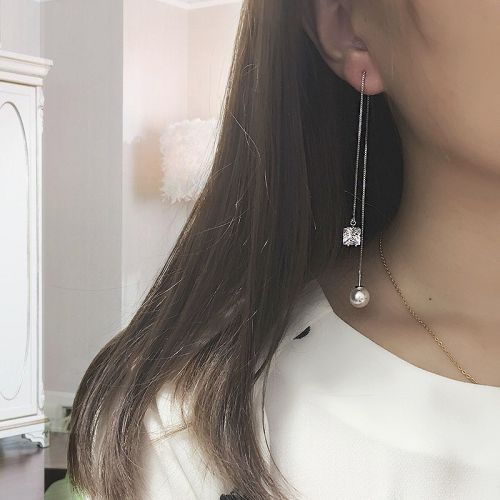 Boucles d'oreilles pendantes Femme en Alliage argent plaque or - Ref 3098795