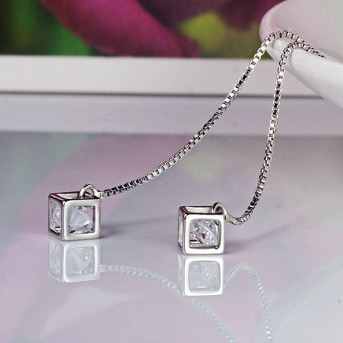 Boucles d'oreilles pendantes Femme Argentée - Ref 3098821