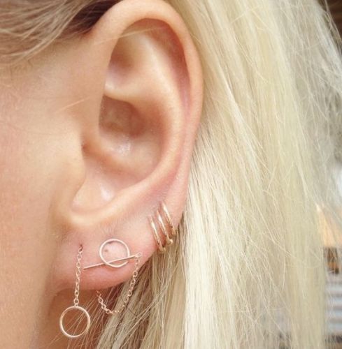 Boucles d'oreilles pendantes en Alliage argent plaque or - Ref 3098841