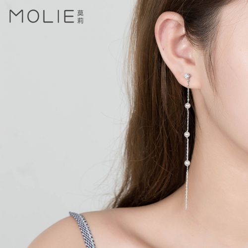 Boucles d'oreilles pendantes Femme MOLIE Argentée - Ref 3098877