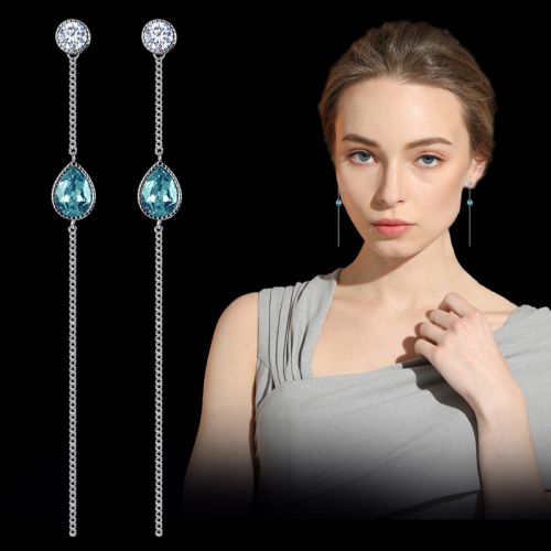 Boucles d'oreilles pendantes Femme LADY COULEUR LIDI KANA en Alliage argent plaque or - Ref 3098968