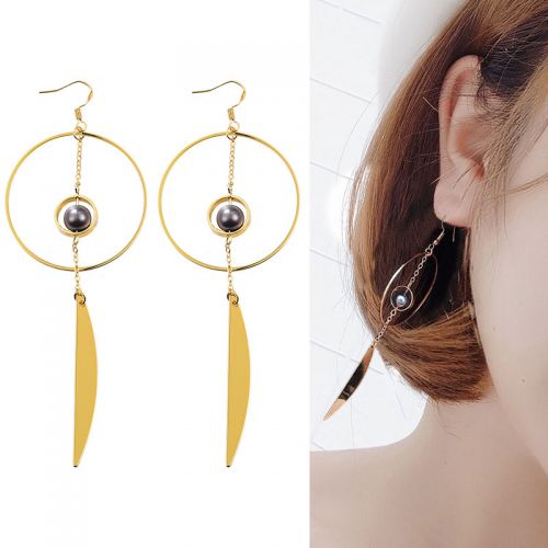 Boucles d'oreilles pendantes Femme BEAUTIFUL PRINCESSE BELLE en Alliage argent plaque or - Ref 3098987