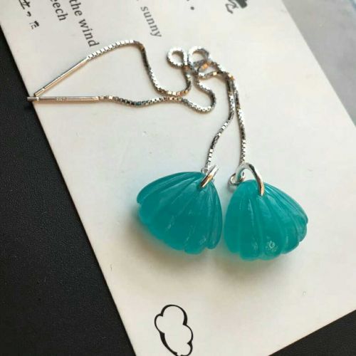 Boucles d'oreilles pendantes en Cristal naturel pierre semi-precieuse - Ref 3099108
