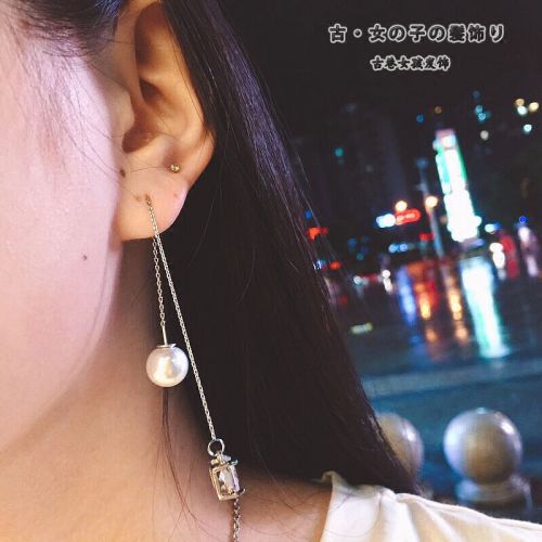 Boucles d'oreilles pendantes homme en Zircone synthetique strass - Ref 3099120