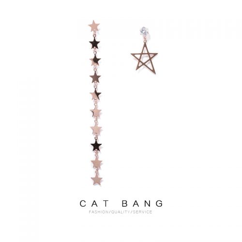 Boucles d'oreilles pendantes Femme BANG TAT DU CHAT en Acier au titane - Ref 3099131
