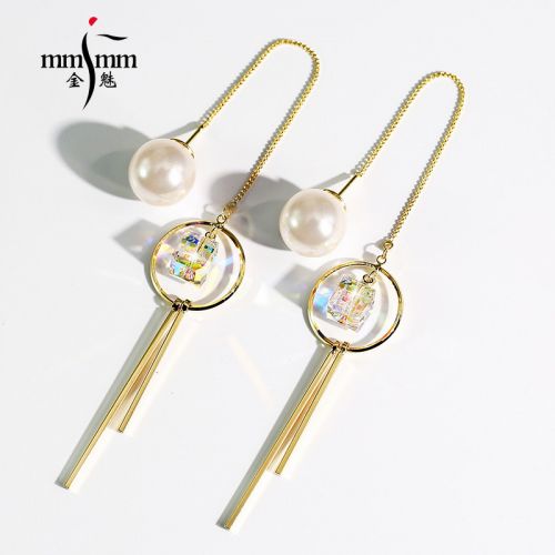 Boucles d'oreilles pendantes Femme MMJMM en Alliage argent plaque or - Ref 3099133