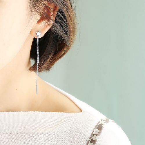 Boucles d'oreilles pendantes Femme LADY.PEAPOD Argentée - Ref 3099146
