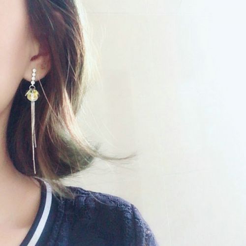 Boucles d'oreilles pendantes NIUJ en Zircone synthetique strass - Ref 3099163