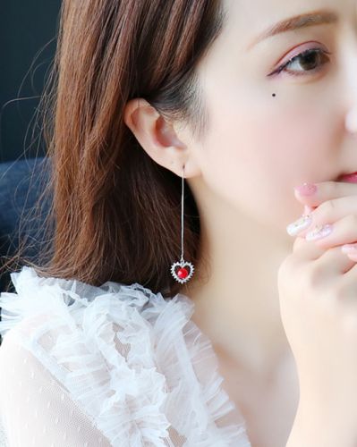 Boucles d'oreilles pendantes Femme Bijoux COEUR en Alliage argent plaque or - Ref 3099165