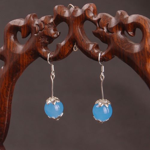 Boucles d'oreilles pendantes en Cristal naturel pierre semi-precieuse - Ref 3099167
