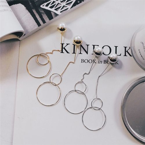 Boucles d'oreilles pendantes Femme en Alliage argent plaque or - Ref 3099171