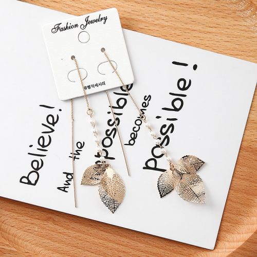 Boucles d'oreilles pendantes Femme en Alliage argent plaque or - Ref 3099176