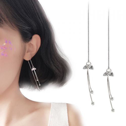 Boucles d'oreilles pendantes Femme Argentée - Ref 3099188