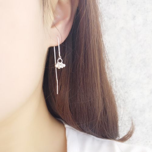 Boucles d'oreilles pendantes Femme Argentée - Ref 3099218