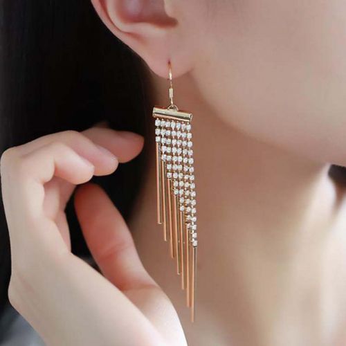 Boucles d'oreilles pendantes Femme en Alliage argent plaque or - Ref 3099225