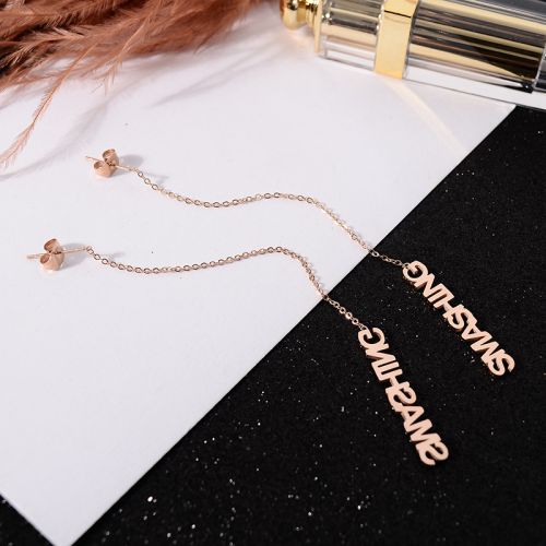 Boucles d'oreilles pendantes Femme en Acier au titane - Ref 3099262