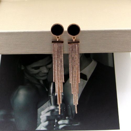 Boucles d'oreilles pendantes Femme Bijoux EN ACIER TITANE en Acier au titane - Ref 3099290