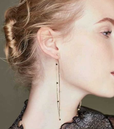 Boucles d'oreilles pendantes en Alliage argent plaque or - Ref 3099307