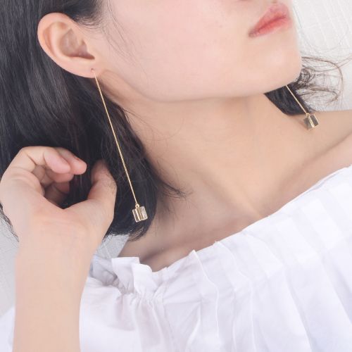 Boucles d'oreilles pendantes Femme en Alliage argent plaque or - Ref 3099321