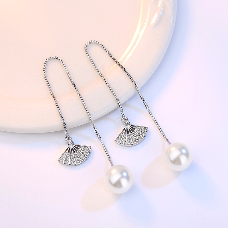 Boucles d'oreilles pendantes Femme JI RUIFU Argentée - Ref 3099323