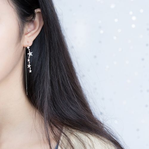 Boucles d'oreilles pendantes Femme Argentée - Ref 3099326