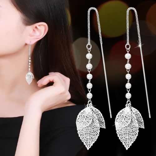 Boucles d'oreilles pendantes Femme EONA en Alliage argent plaque or - Ref 3099335