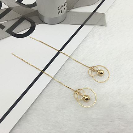 Boucles d'oreilles pendantes Femme en Alliage argent plaque or - Ref 3099371
