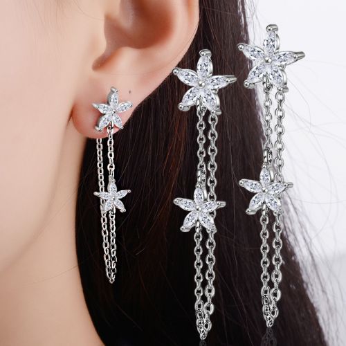 Boucles d'oreilles pendantes Femme Argentée - Ref 3099389