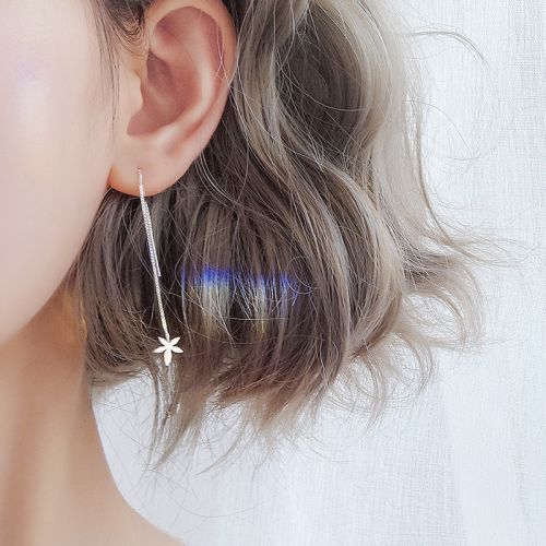 Boucles d'oreilles pendantes Femme Argentée - Ref 3099396
