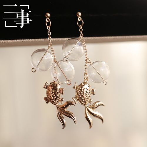 Boucles d'oreilles pendantes Femme en Alliage argent plaque or - Ref 3099417