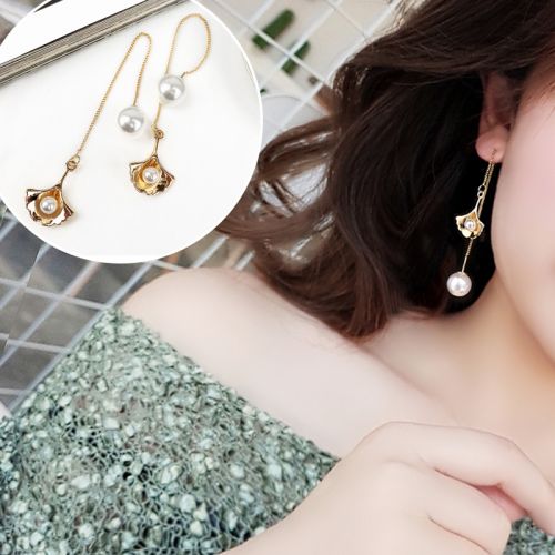 Boucles d'oreilles pendantes Femme en Alliage argent plaque or - Ref 3099418