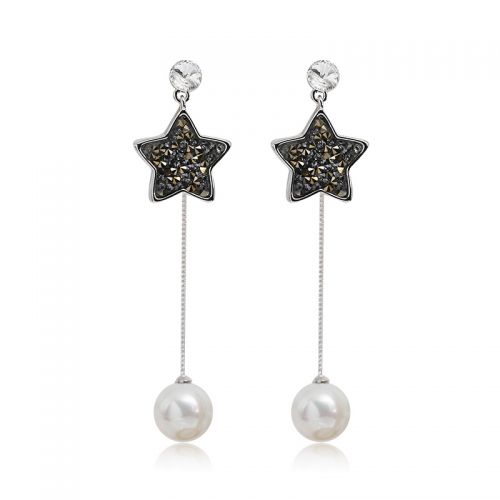 Boucles d'oreilles pendantes Femme en Alliage argent plaque or - Ref 3099443