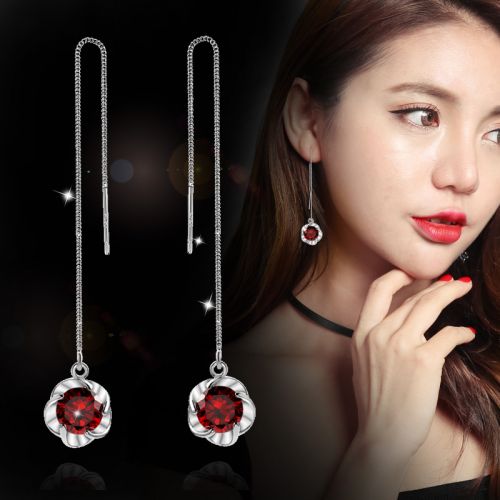 Boucles d'oreilles pendantes Femme MMJMM en Zircone synthetique strass - Ref 3099449