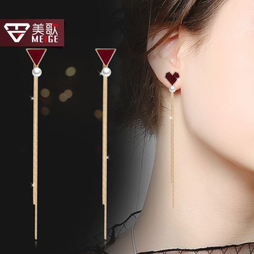 Boucles d'oreilles pendantes Femme MEIGE en Alliage argent plaque or - Ref 3099456