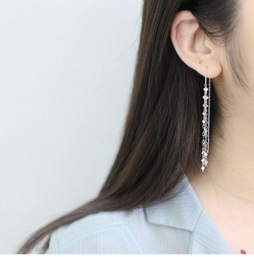 Boucles d'oreilles pendantes Argentée - Ref 3099460