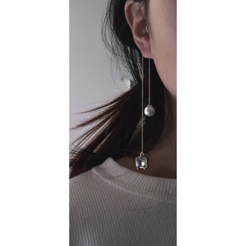 Boucles d'oreilles pendantes Femme en Alliage argent plaque or - Ref 3099482
