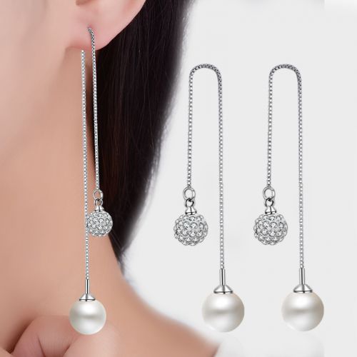 Boucles d'oreilles pendantes Femme en Alliage argent plaque or - Ref 3099493