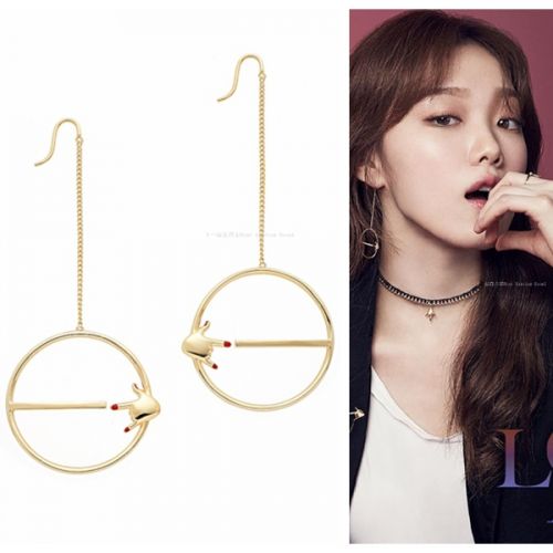 Boucles d'oreilles pendantes Femme en Alliage argent plaque or - Ref 3099501