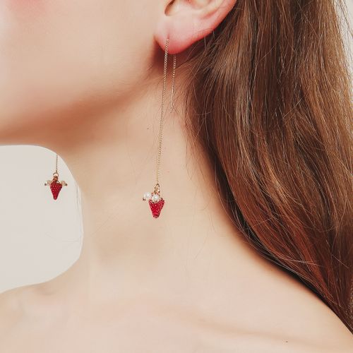 Boucles d'oreilles pendantes Femme en Alliage argent plaque or - Ref 3099544