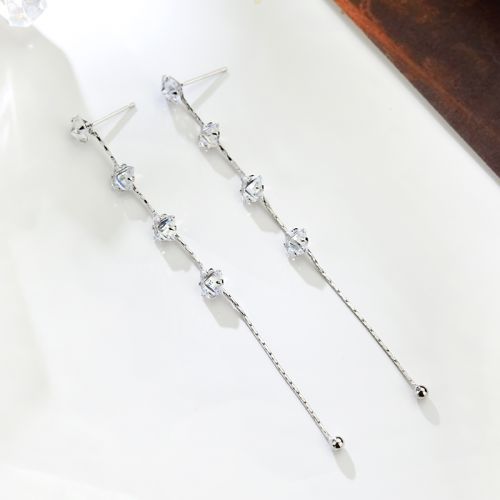 Boucles d'oreilles pendantes Femme en Alliage argent plaque or - Ref 3099560