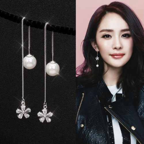 Boucles d'oreilles pendantes Femme en Alliage argent plaque or - Ref 3099562