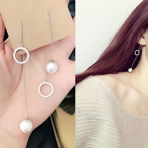 Boucles d'oreilles pendantes Femme en Zircone synthetique strass - Ref 3099587